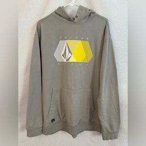 Volcom Iconic Stone Gray Pullover Hoodie Sweatshirt Men’s XL Graphic Logo